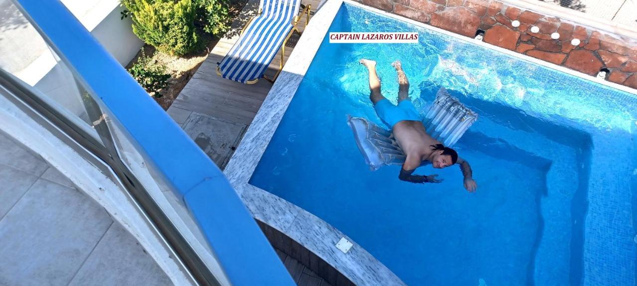Located By The Sea One Beachfront Private Captain Lazaros Pool Villa With Loft In 750Sqm Spacious Private Plot-Jacuzzi-Sunrelax-Furnished Terace-Gazebo-Private Parking,Sleep 3 Adults And 2 Children, Just Steps From The Black Beach-Seaview Períssa Eksteriør bilde