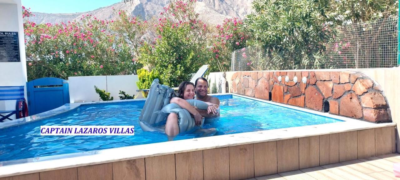 Located By The Sea One Beachfront Private Captain Lazaros Pool Villa With Loft In 750Sqm Spacious Private Plot-Jacuzzi-Sunrelax-Furnished Terace-Gazebo-Private Parking,Sleep 3 Adults And 2 Children, Just Steps From The Black Beach-Seaview Períssa Eksteriør bilde