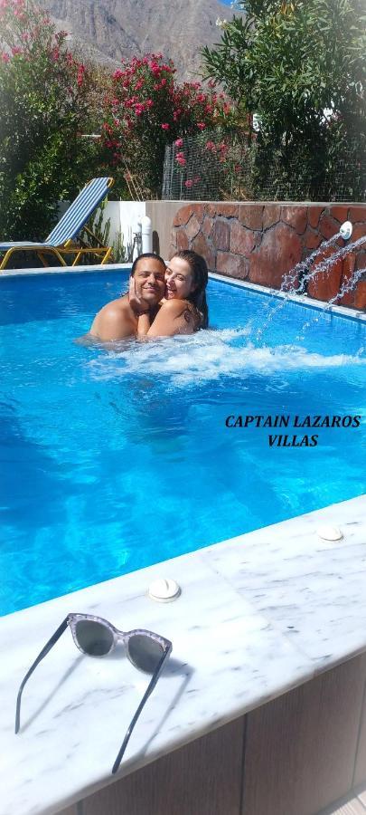 Located By The Sea One Beachfront Private Captain Lazaros Pool Villa With Loft In 750Sqm Spacious Private Plot-Jacuzzi-Sunrelax-Furnished Terace-Gazebo-Private Parking,Sleep 3 Adults And 2 Children, Just Steps From The Black Beach-Seaview Períssa Eksteriør bilde
