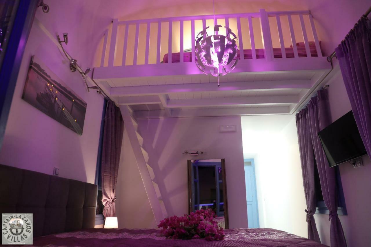 Located By The Sea One Beachfront Private Captain Lazaros Pool Villa With Loft In 750Sqm Spacious Private Plot-Jacuzzi-Sunrelax-Furnished Terace-Gazebo-Private Parking,Sleep 3 Adults And 2 Children, Just Steps From The Black Beach-Seaview Períssa Eksteriør bilde