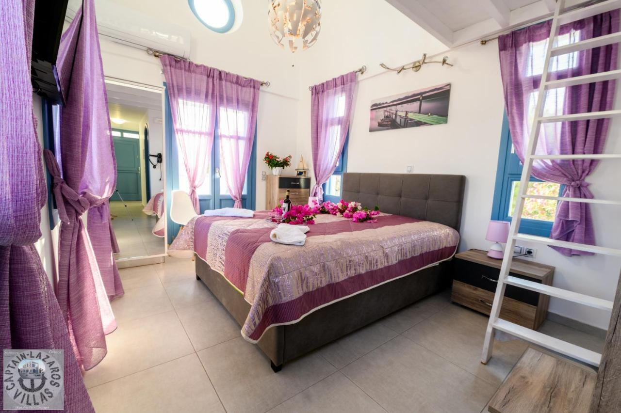 Located By The Sea One Beachfront Private Captain Lazaros Pool Villa With Loft In 750Sqm Spacious Private Plot-Jacuzzi-Sunrelax-Furnished Terace-Gazebo-Private Parking,Sleep 3 Adults And 2 Children, Just Steps From The Black Beach-Seaview Períssa Eksteriør bilde